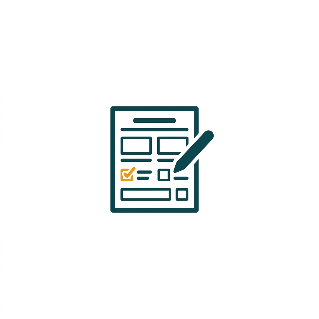 a document with empty form fields and checkboxes being filled out digitally