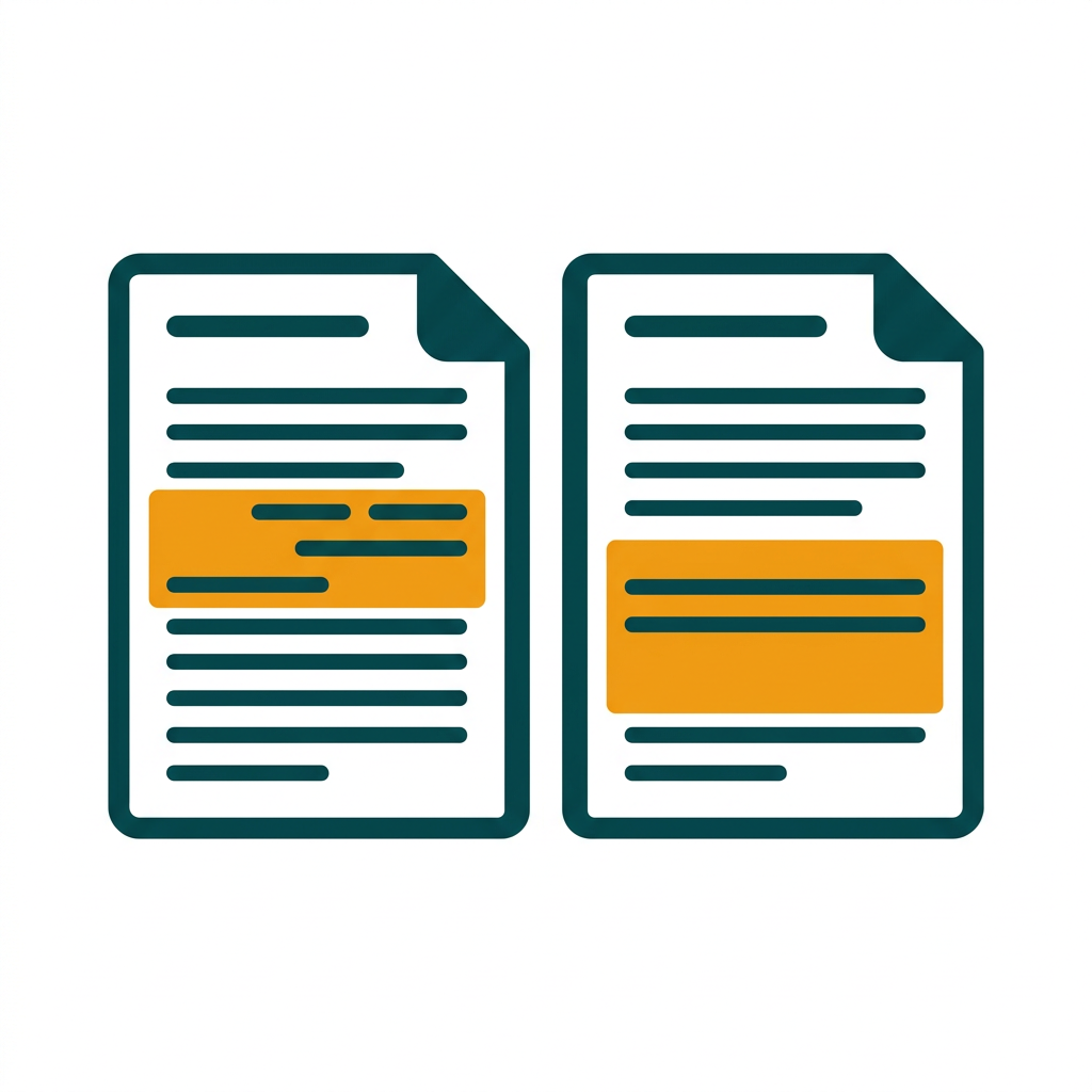 two document pages side-by-side with highlighted differences