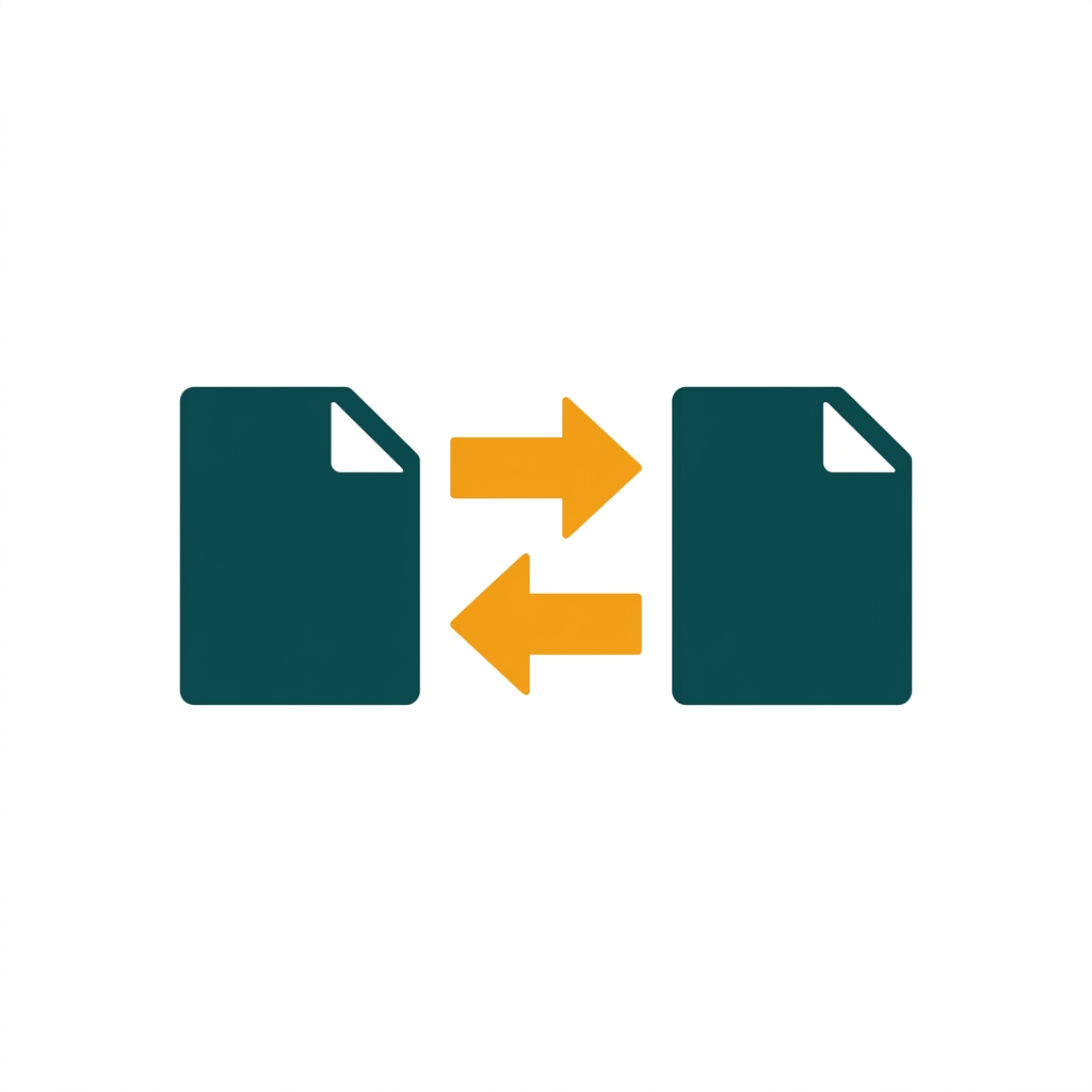 two arrows pointing in opposite directions between a word document icon and a pdf icon