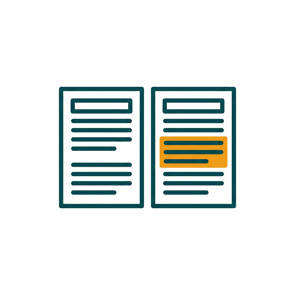 two document versions side-by-side with highlighted differences