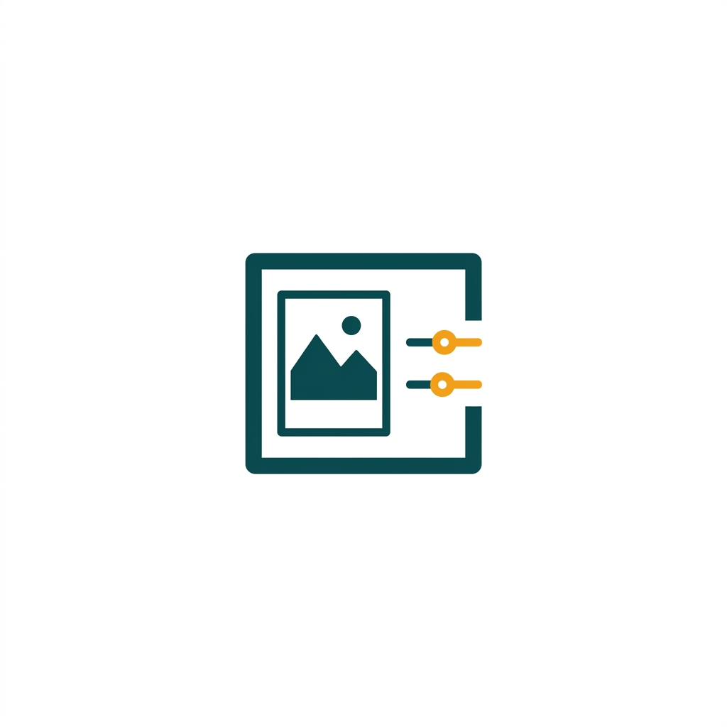 a clean photo gallery interface with a single image being adjusted using sliders on the side, minimalist design