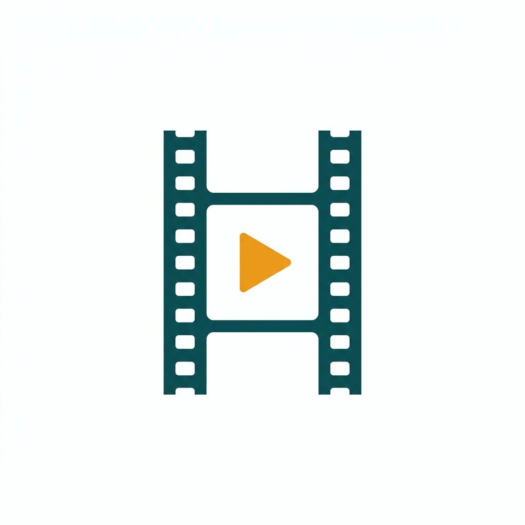 a film strip icon with a play button symbol in the center