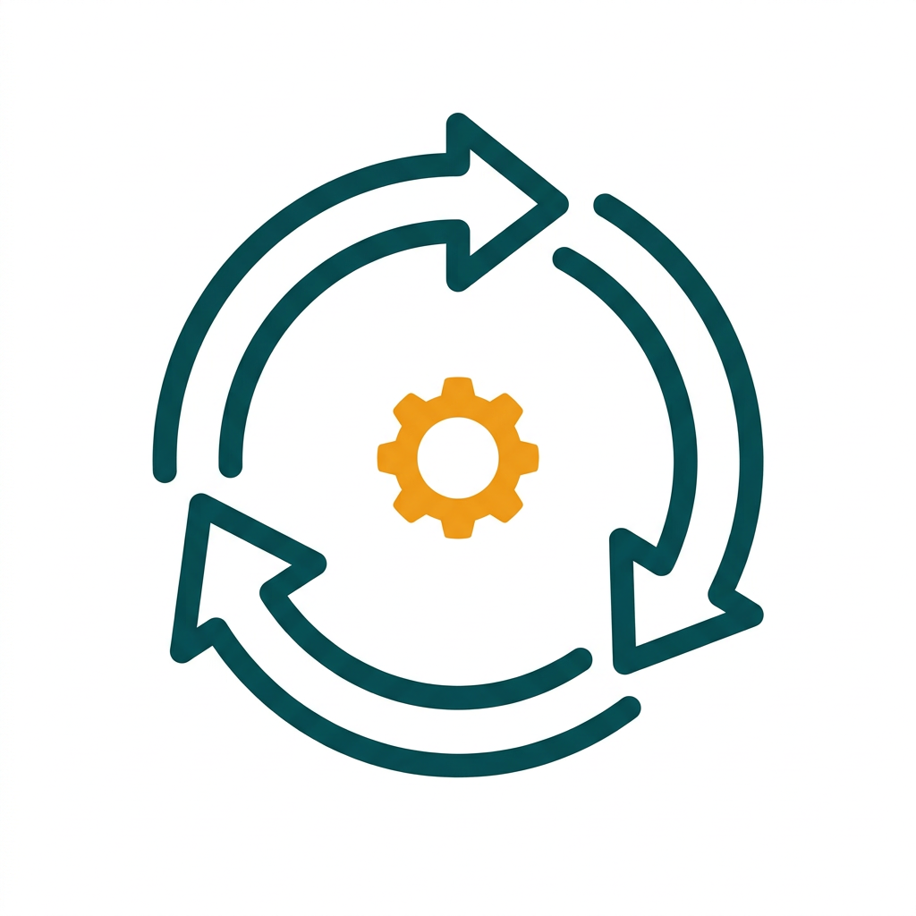 a circular arrow icon indicating an automatic, recurring process