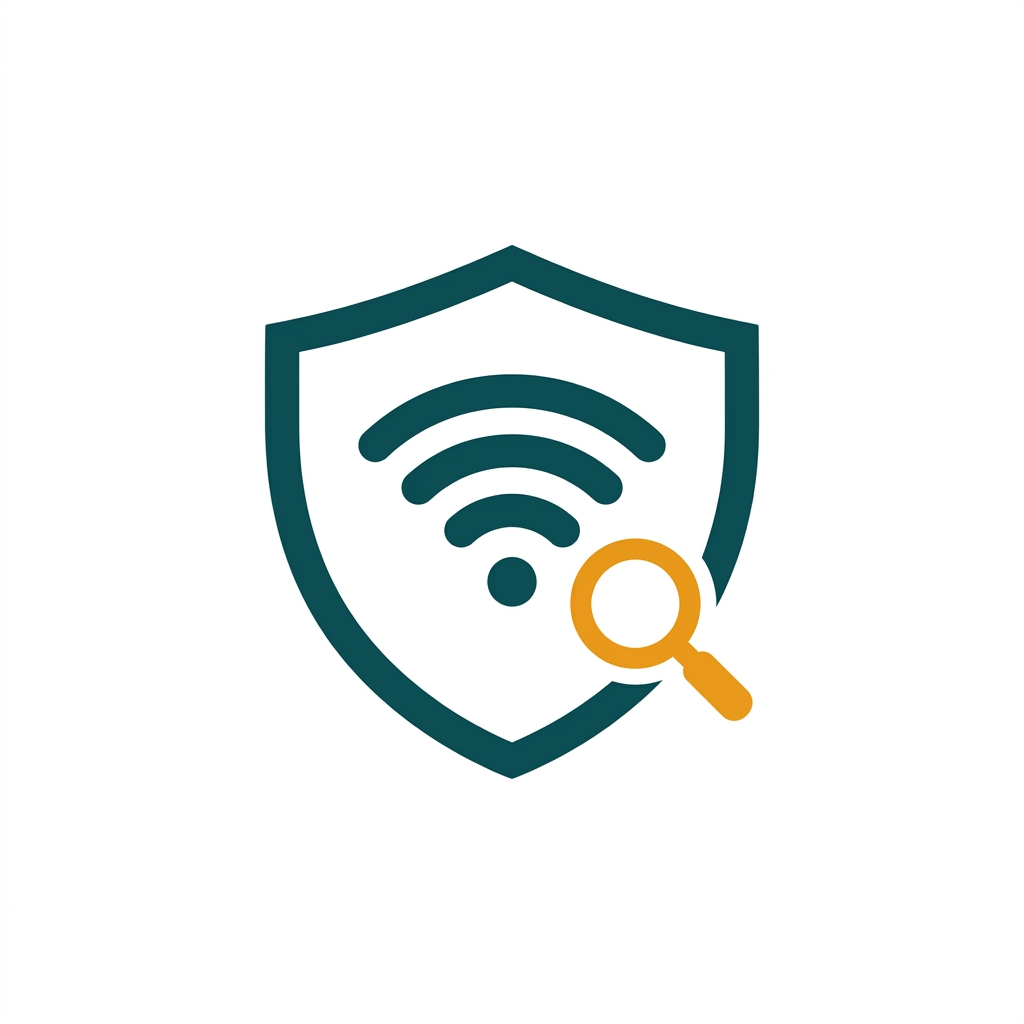 a wifi signal icon inside a shield, indicating network security inspection