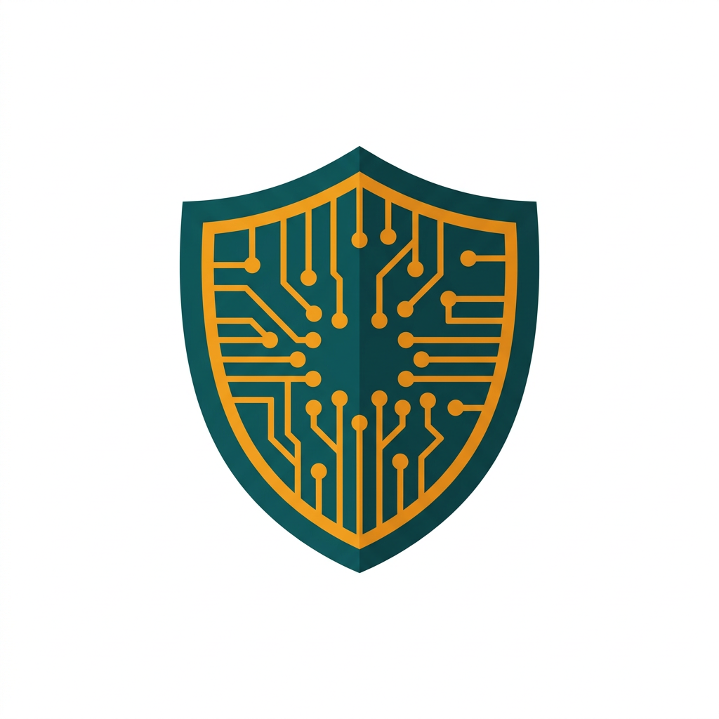 a robust shield icon with a digital circuit pattern, symbolizing advanced threat detection