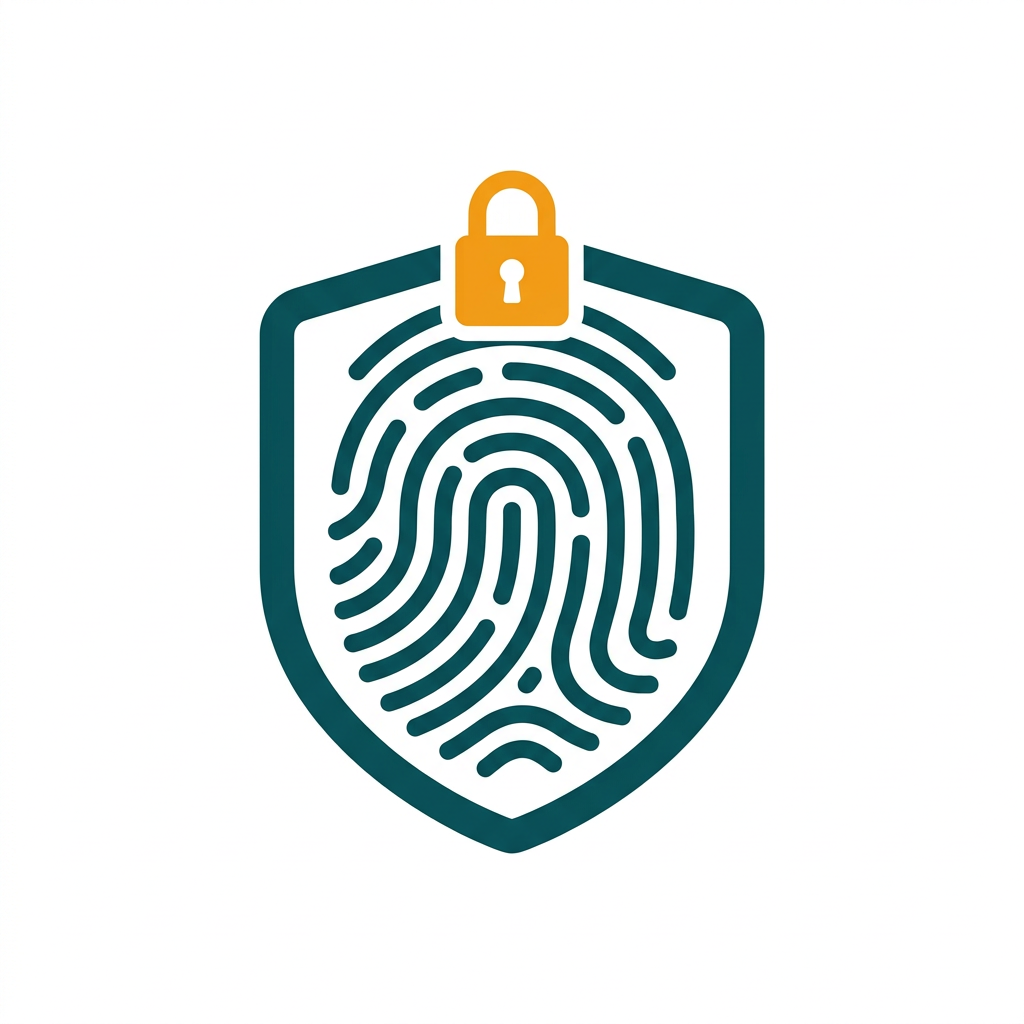 a fingerprint icon inside a shield, representing personal data protection