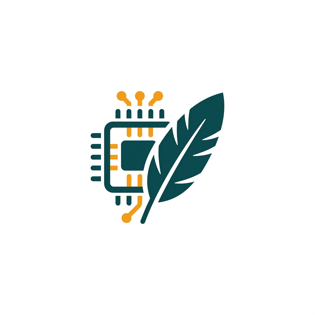 a feather icon next to a processor, symbolizing lightweight and efficient operation