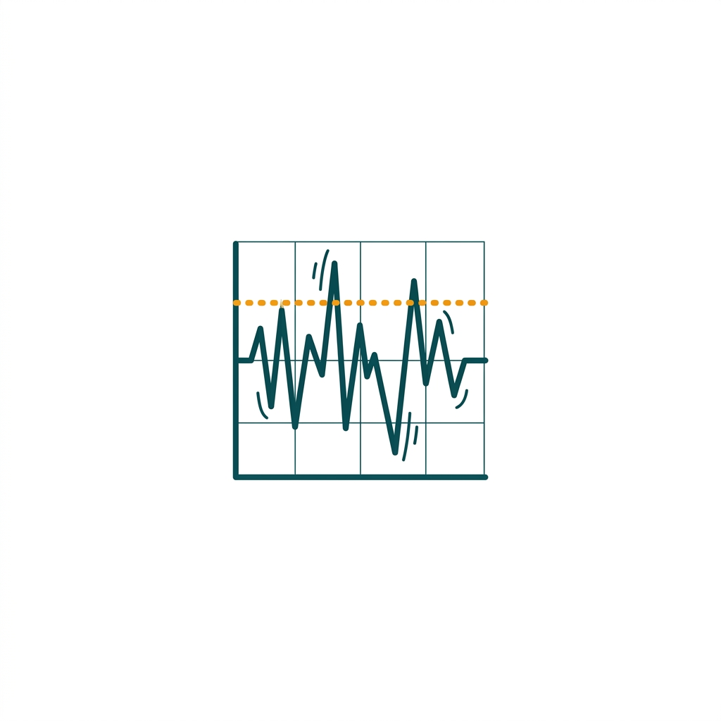 an animated line graph showing audio levels over time with a clear threshold line