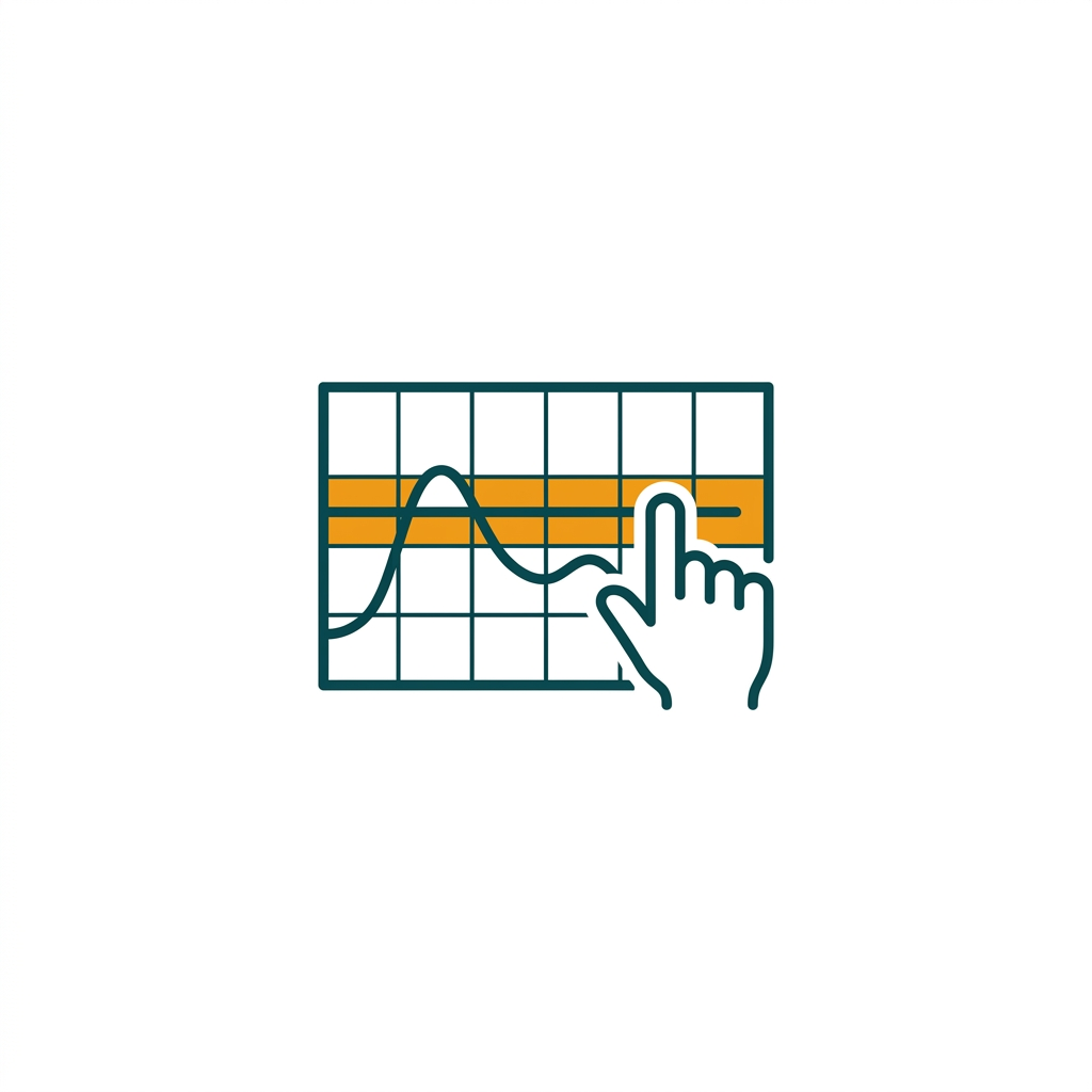 a hand dragging a horizontal line on a frequency spectrum graph to create a new colored band