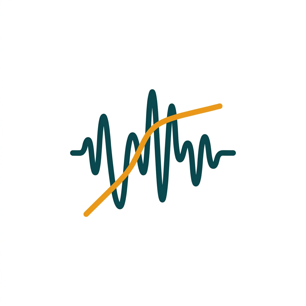 a single audio waveform with a dynamic range compressor curve overlaying it