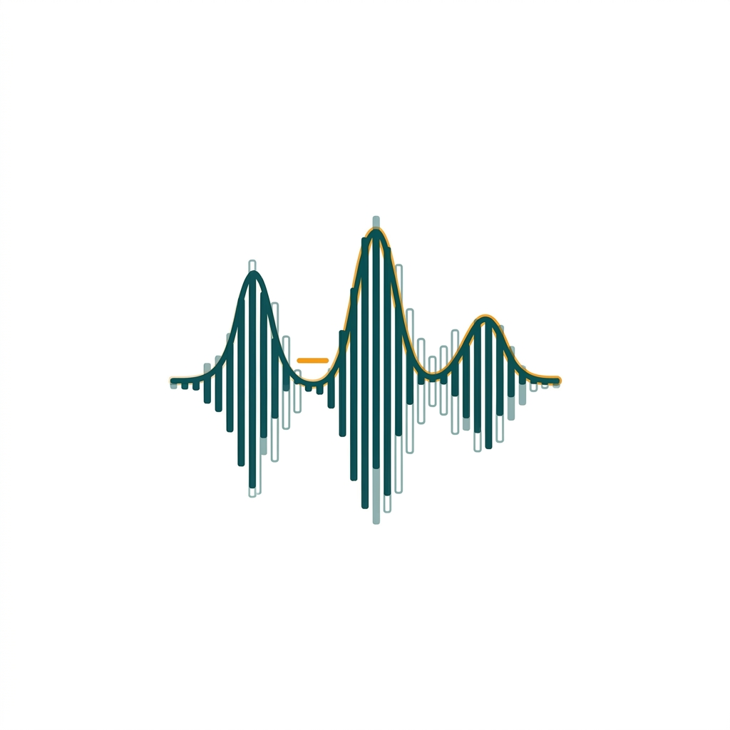 two overlapping audio spectrum graphs, one ghosted, showing a frequency match