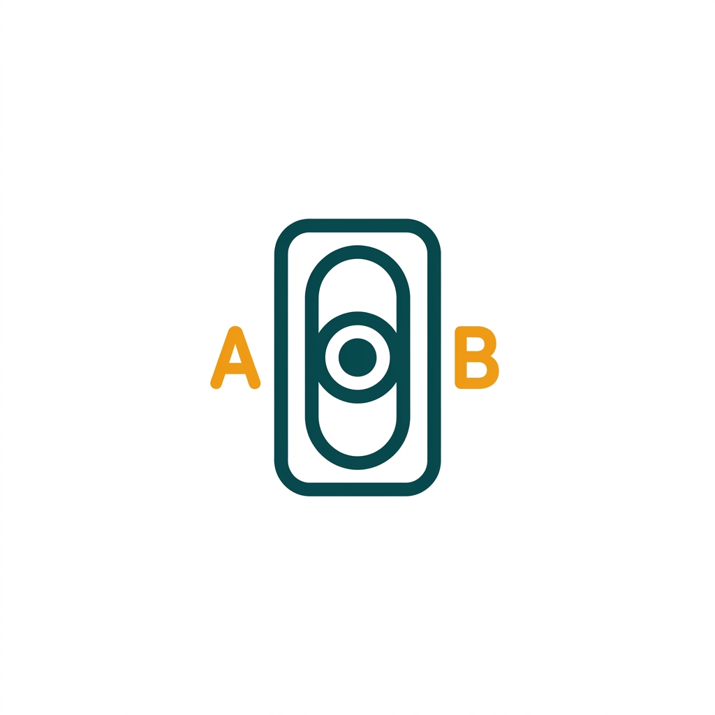 a simple toggle switch with an A and B label, for comparison