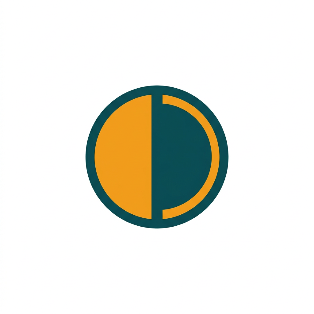 a stereo sound field represented by a circle, split vertically into middle and side sections