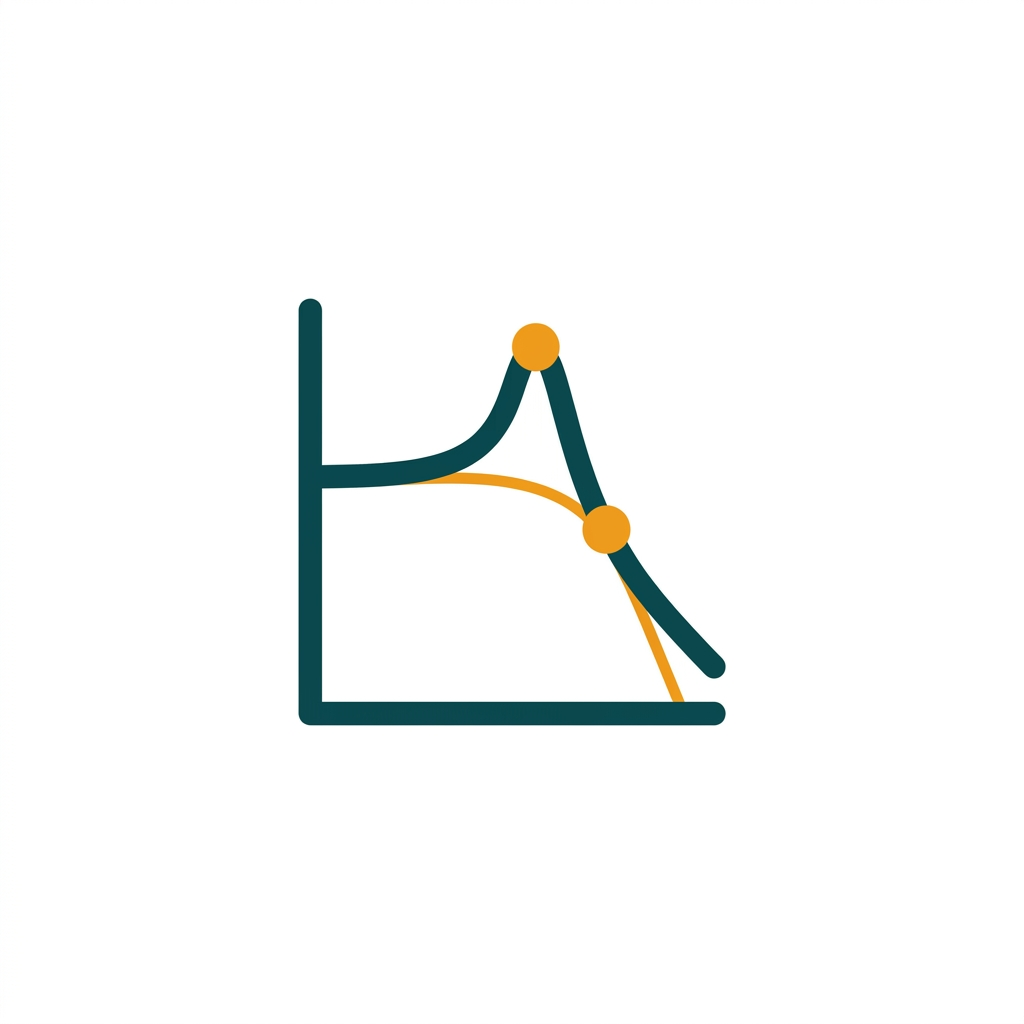 a dynamic audio filter curve graph with adjustable cutoff and resonance points