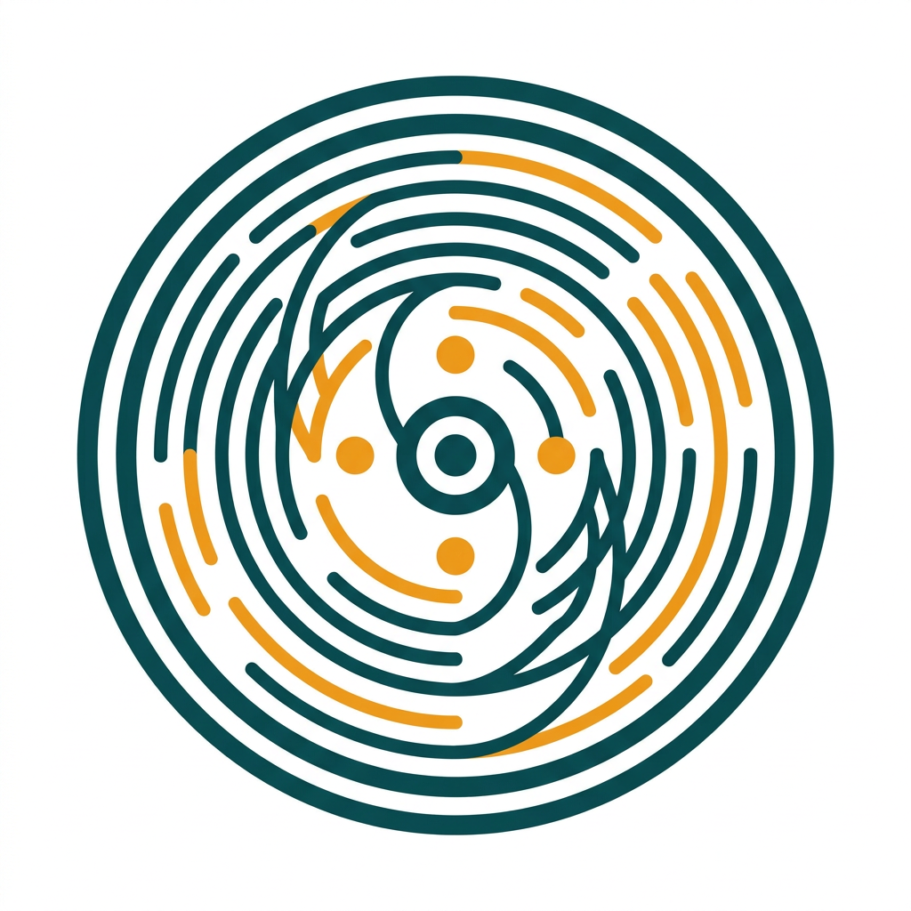 an abstract representation of a spinning tape reel with subtle flutter effects