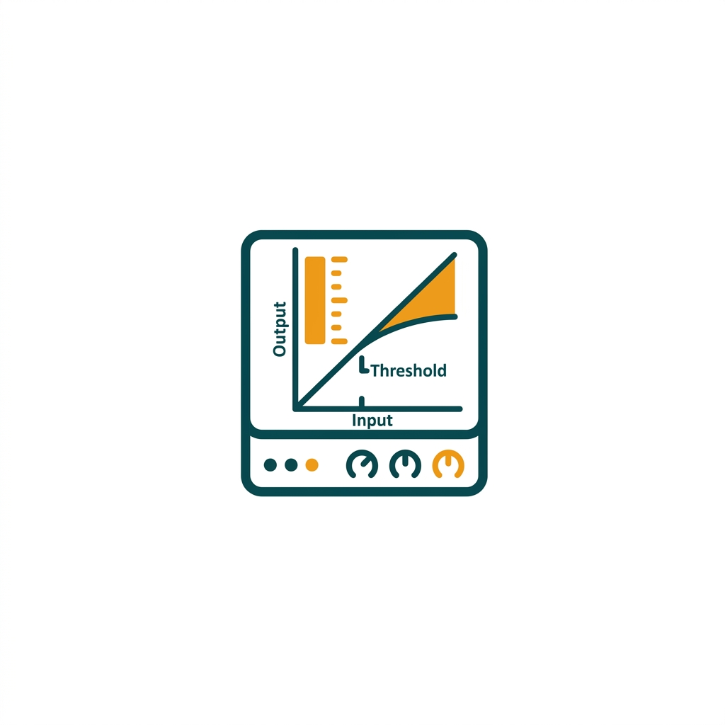 a compressor gain reduction meter and knee graph interface
