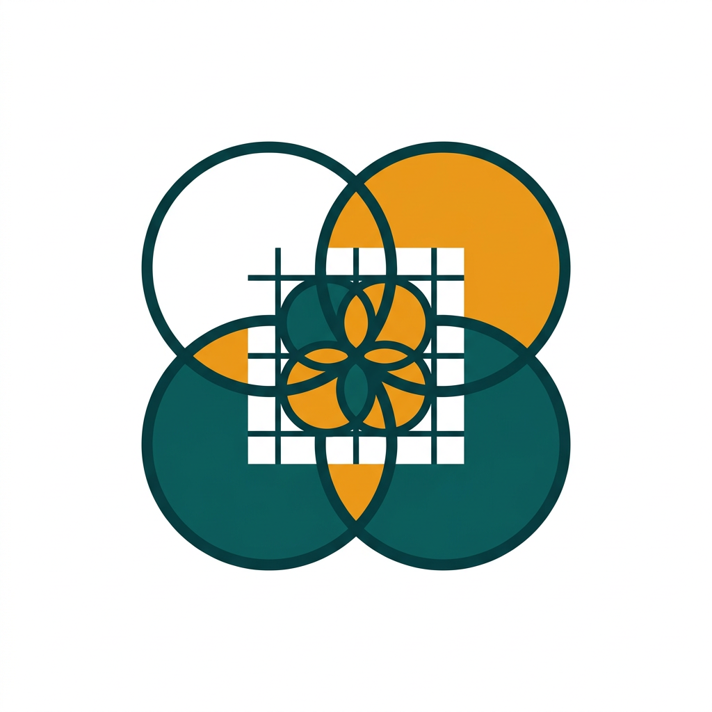 four overlapping colored circles representing different filter types on a dark grid