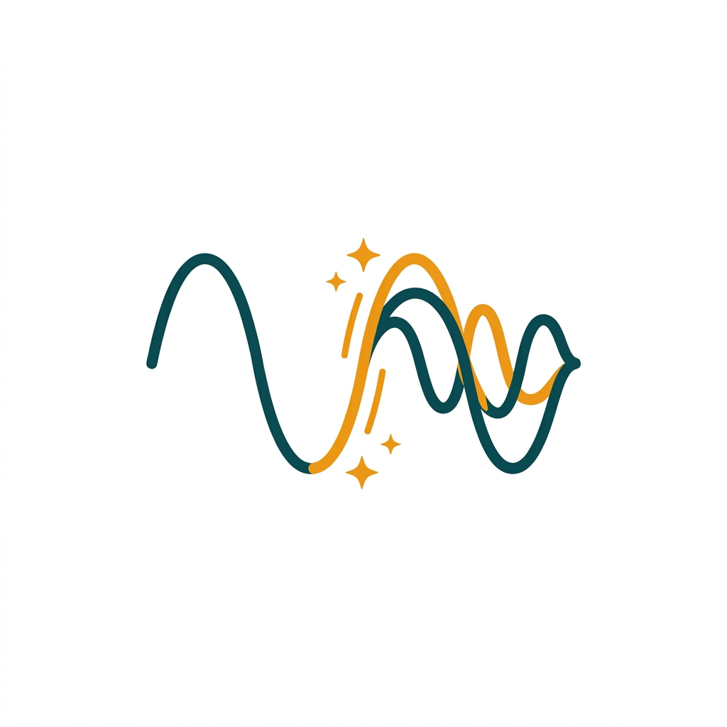 a pristine, smooth sine wave transforming into a more complex, filtered waveform without digital artifacts