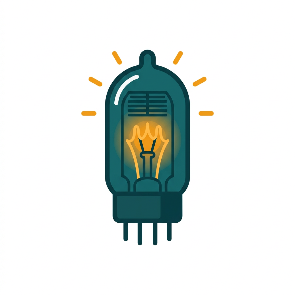 a warm, glowing vacuum tube symbolizing audio saturation and harmonic distortion