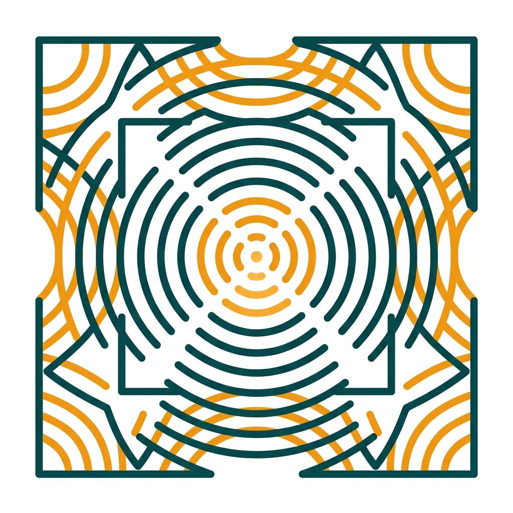 an abstract representation of sound waves echoing in a large, open space for reverb
