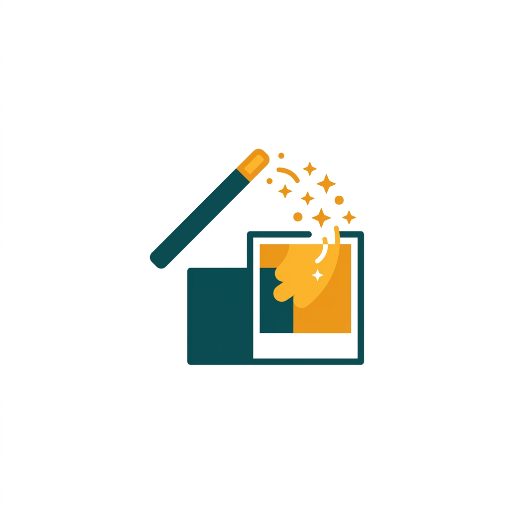 a magic wand icon applying an instant color and light correction to a photo