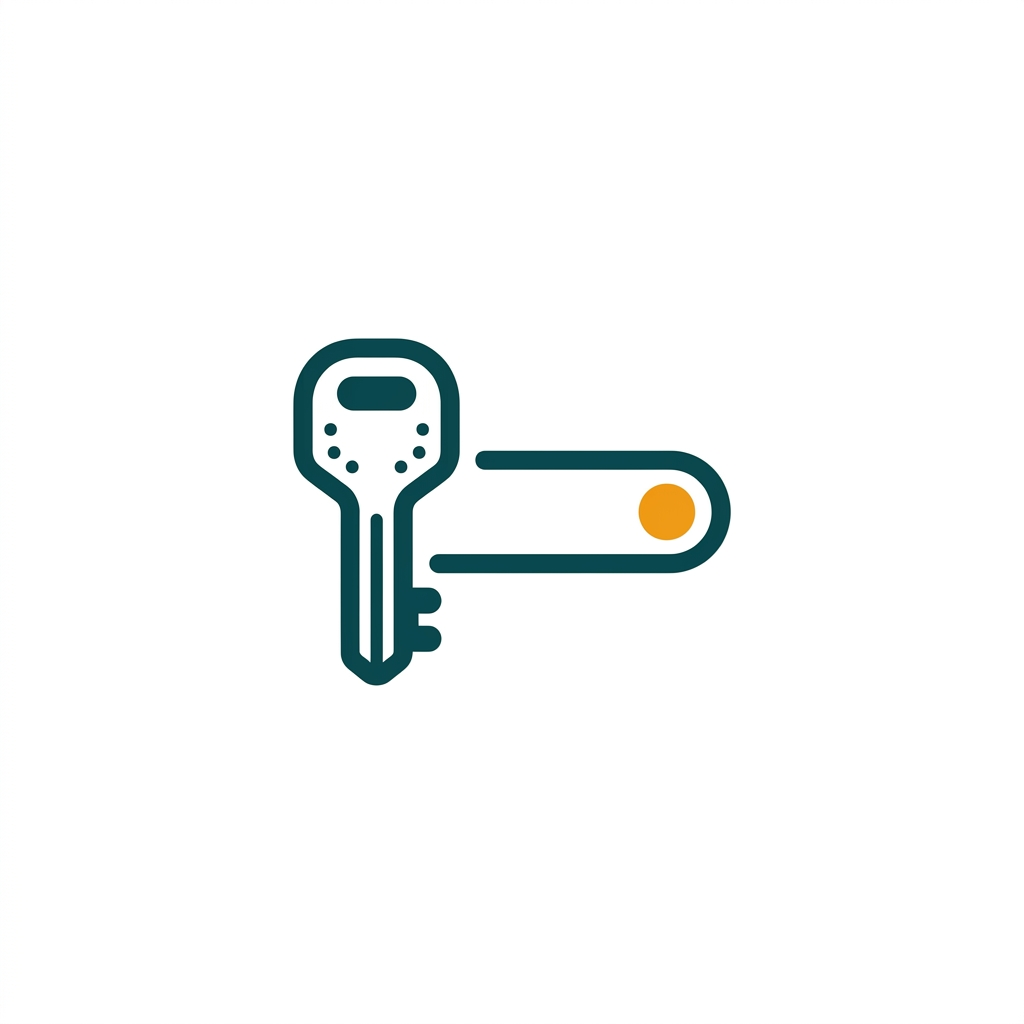 a key icon next to a password entry field, for a password manager