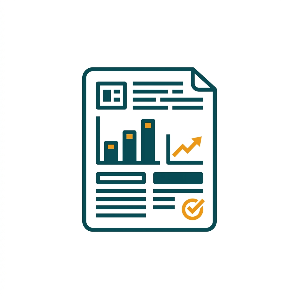 a finalized business report document with charts, graphs, and structured text sections
