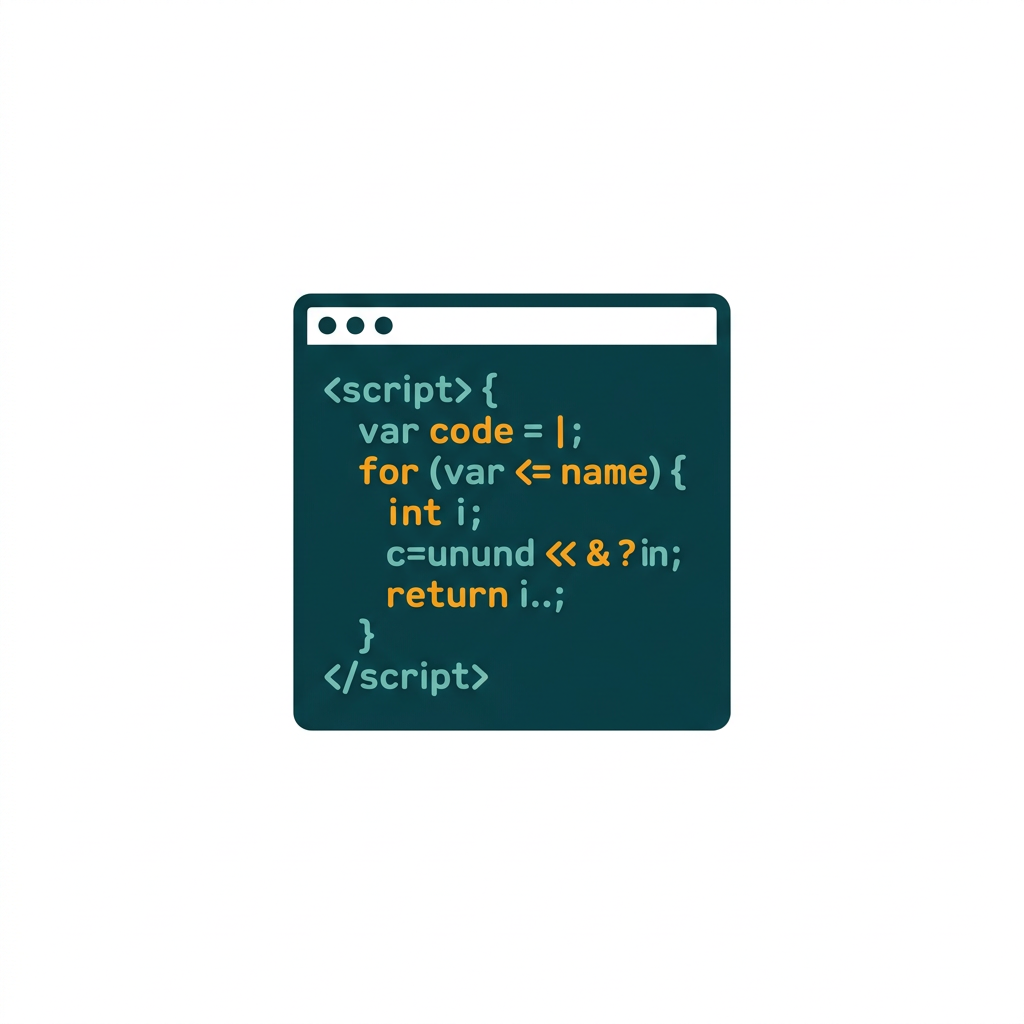 a code editor window showing lines of simple programming script