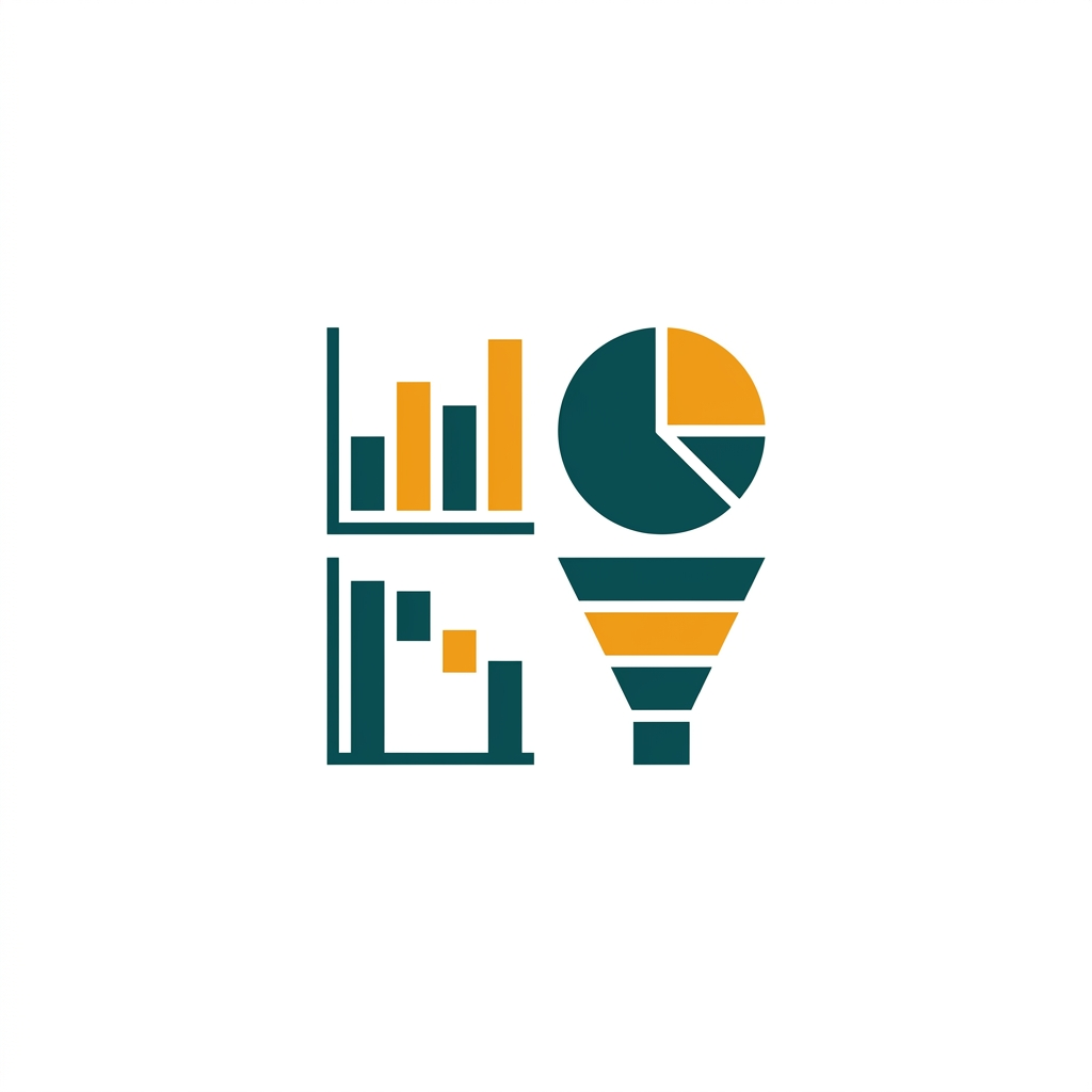 a collection of modern chart types like bar, pie, waterfall and funnel charts