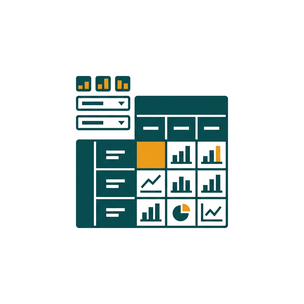 an interactive pivot table summarizing a large dataset with filters and slicers