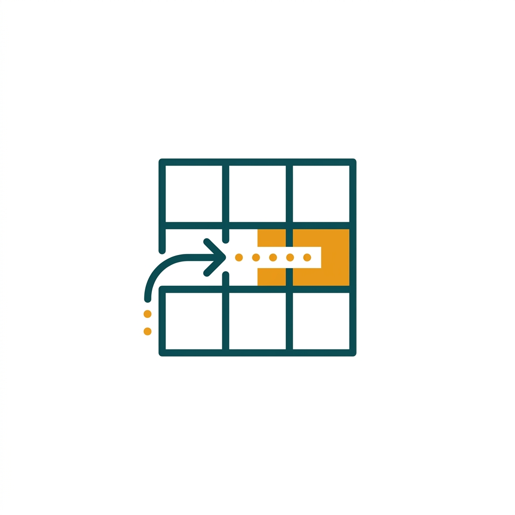 a spreadsheet grid with cells being filled by an automated function, representing data entry