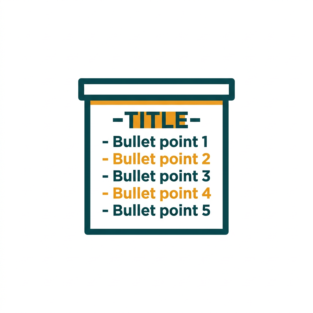a presentation slide with a title and bullet points, minimal design
