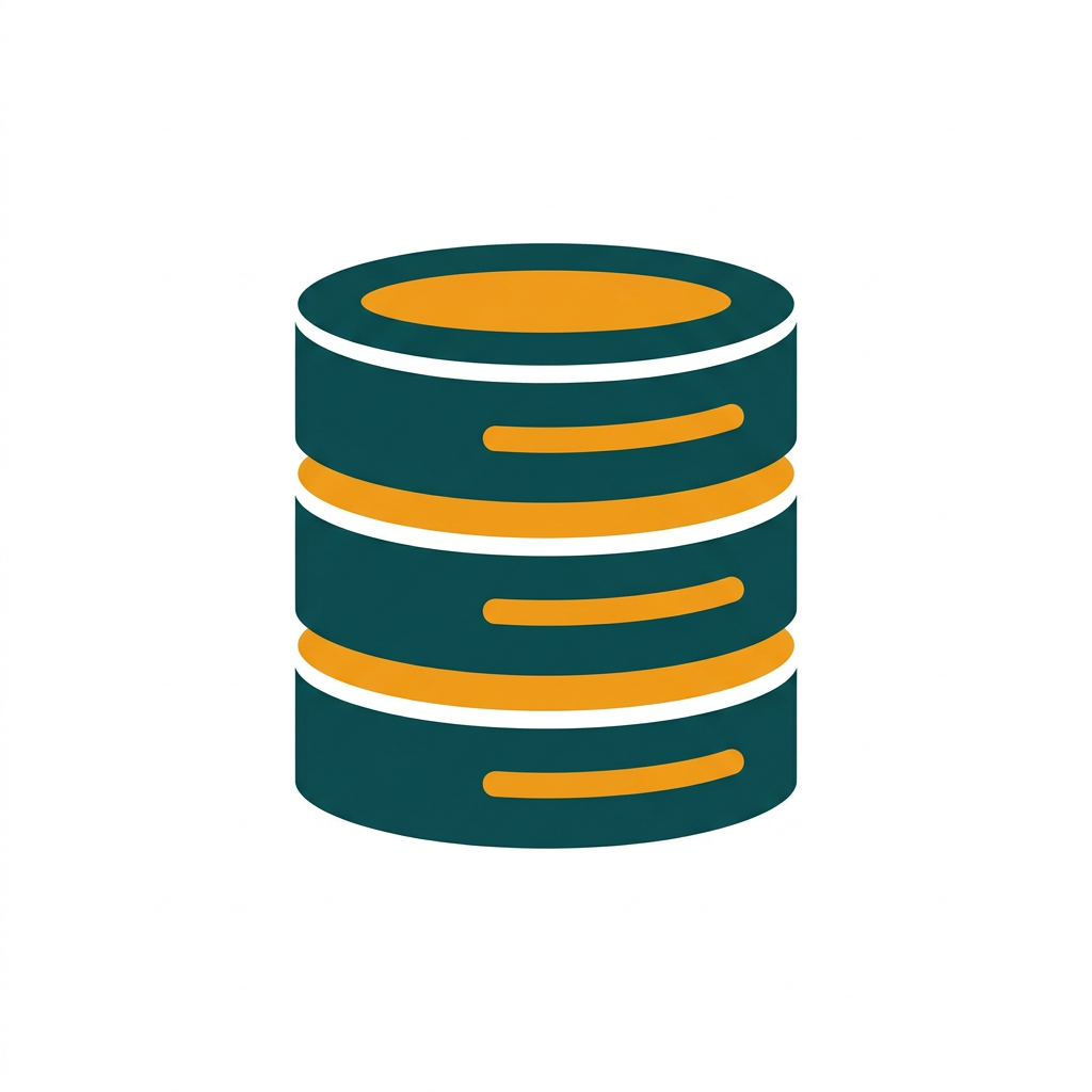 three stacked database cylinder icons representing data storage