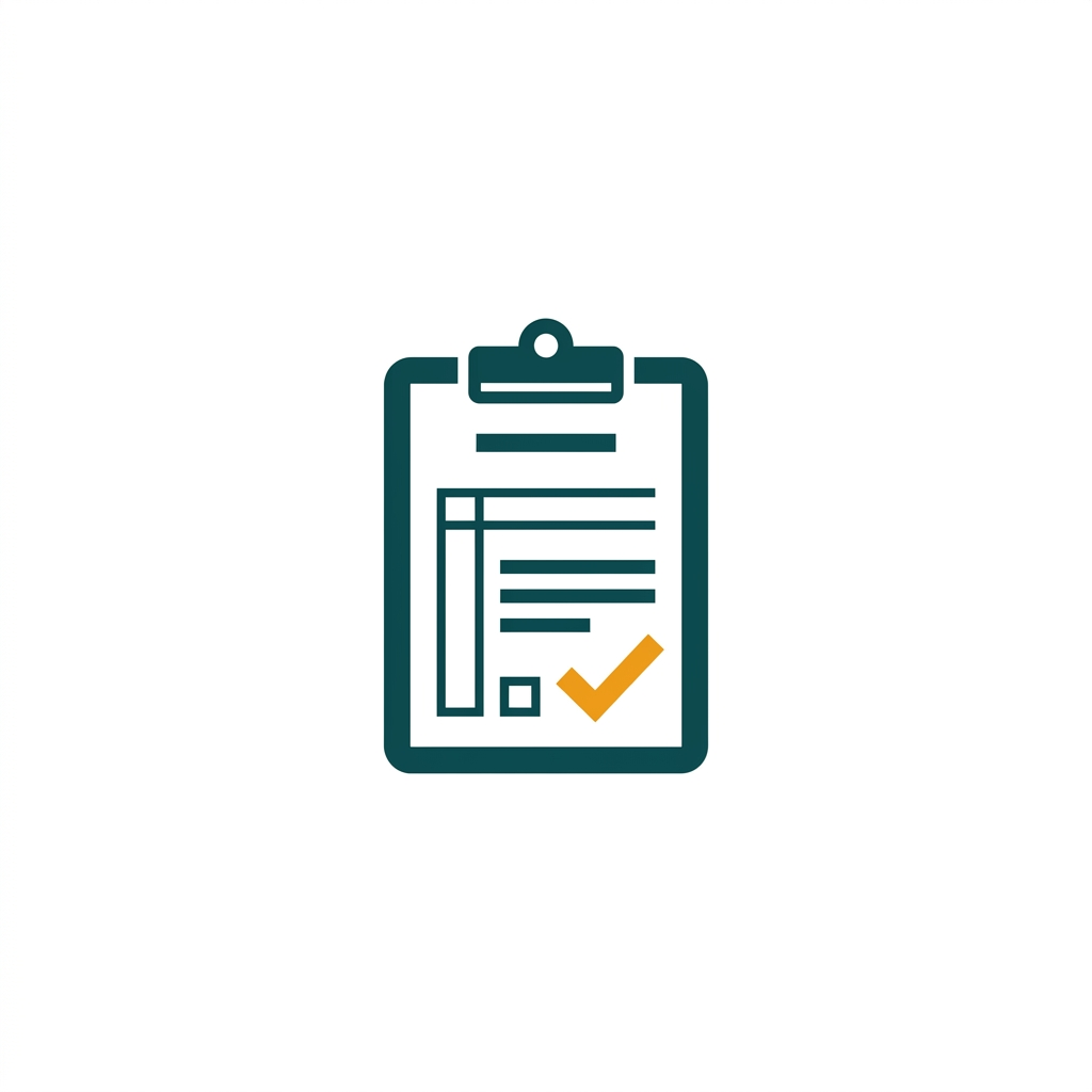 a clipboard with a form document and a checkmark on it