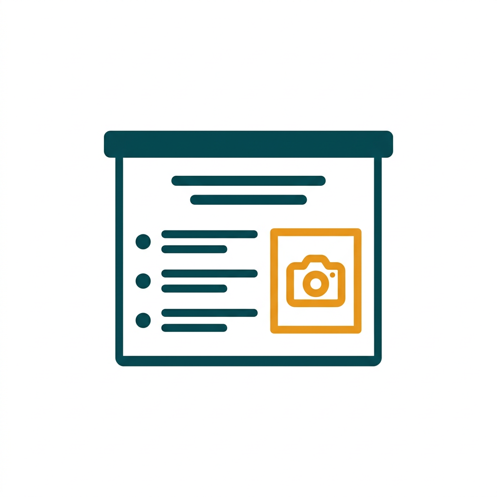 a presentation slide with a title, bullet points, and a placeholder for an image