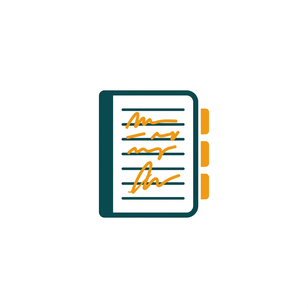 a digital notebook with tabs and handwritten notes on a lined page