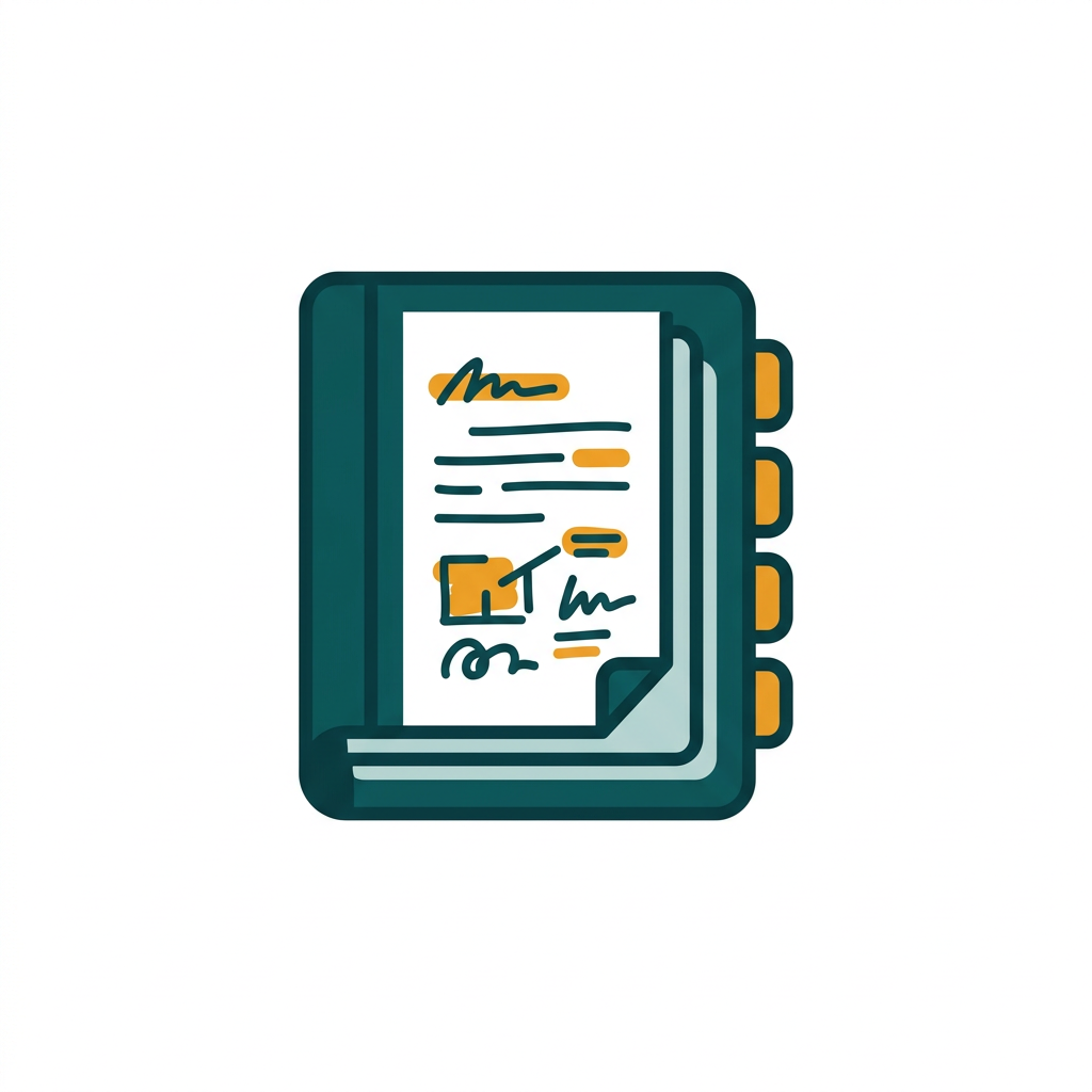 a digital notebook with tabs and handwritten notes on a page