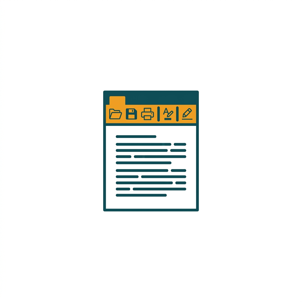 a single open word processor document page with clean text and a blue ribbon interface