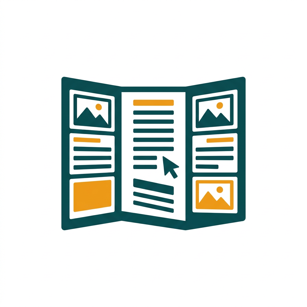 a desktop publishing layout for a brochure with images and text boxes