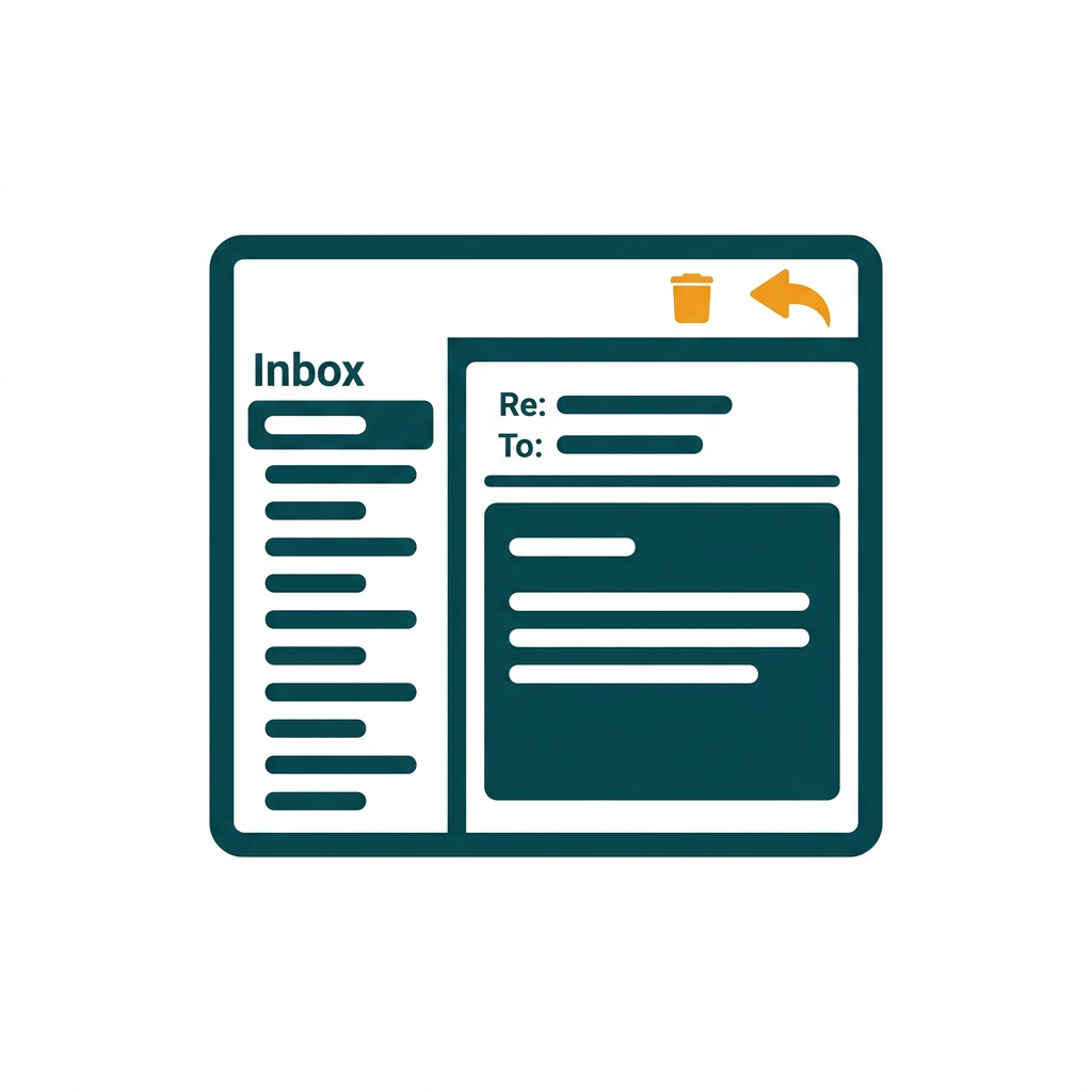 an email client interface with an inbox list and an open email message