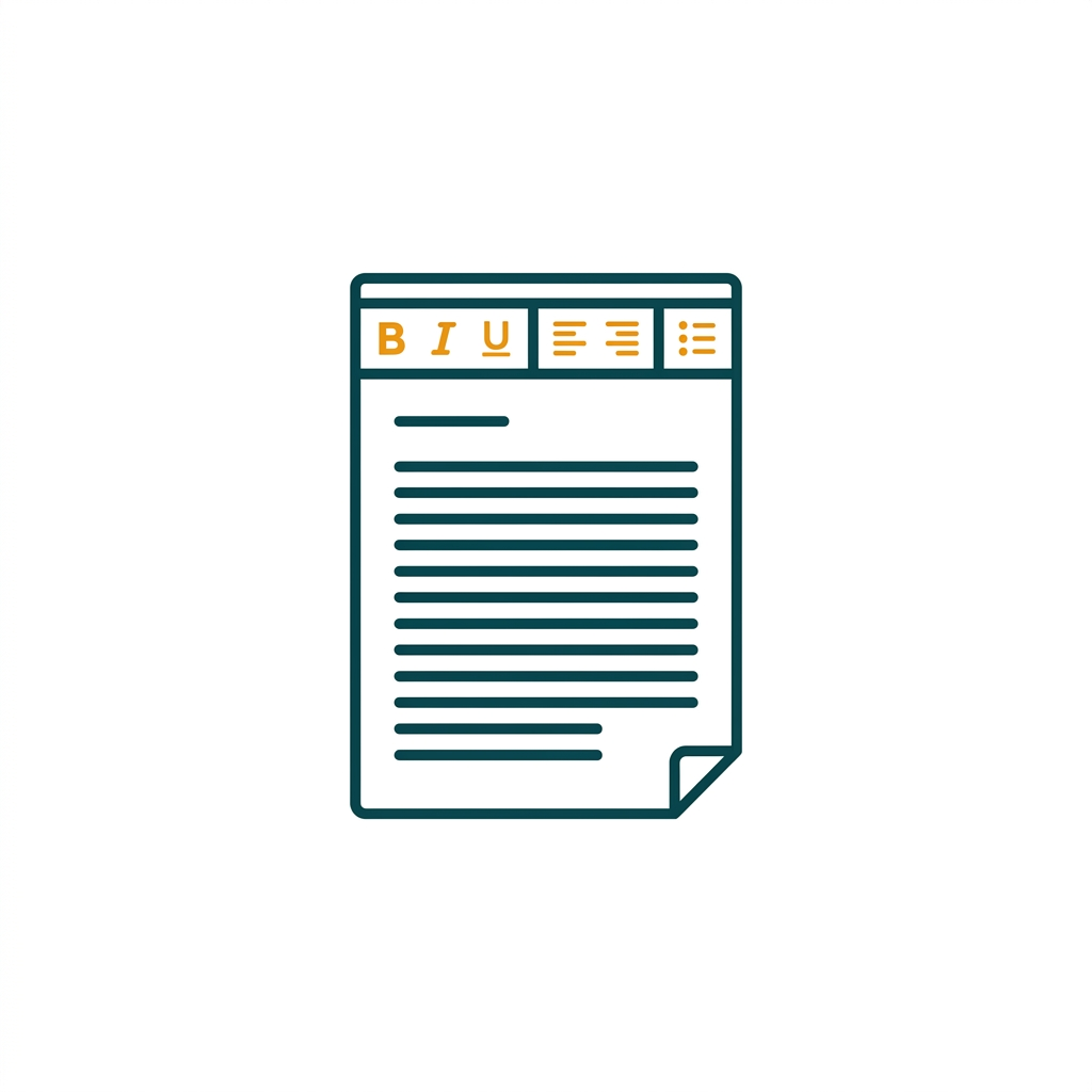 a single open word processor document page with classic ribbon toolbar and lines of text