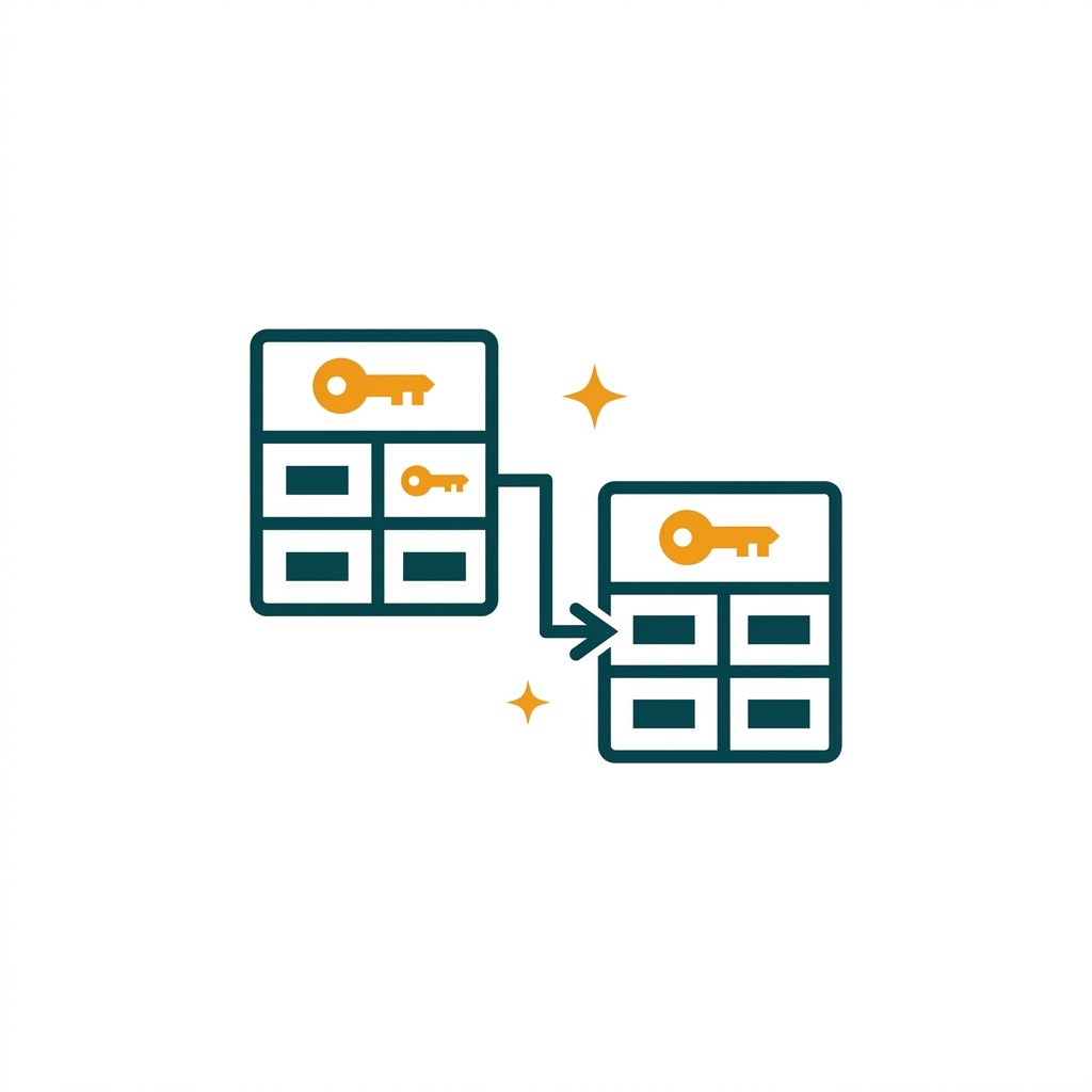 a relational database schema with tables and connecting lines