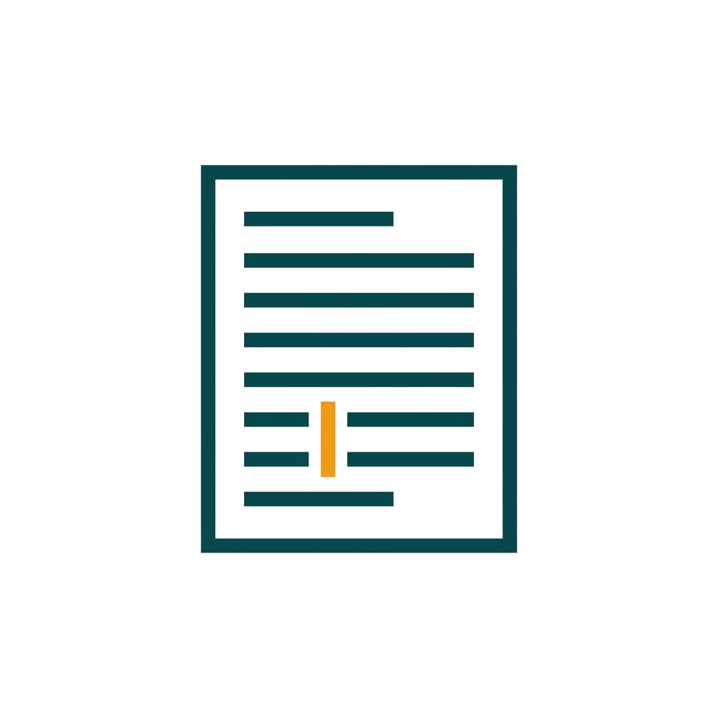a single open word processor document page with a cursor and lines of text