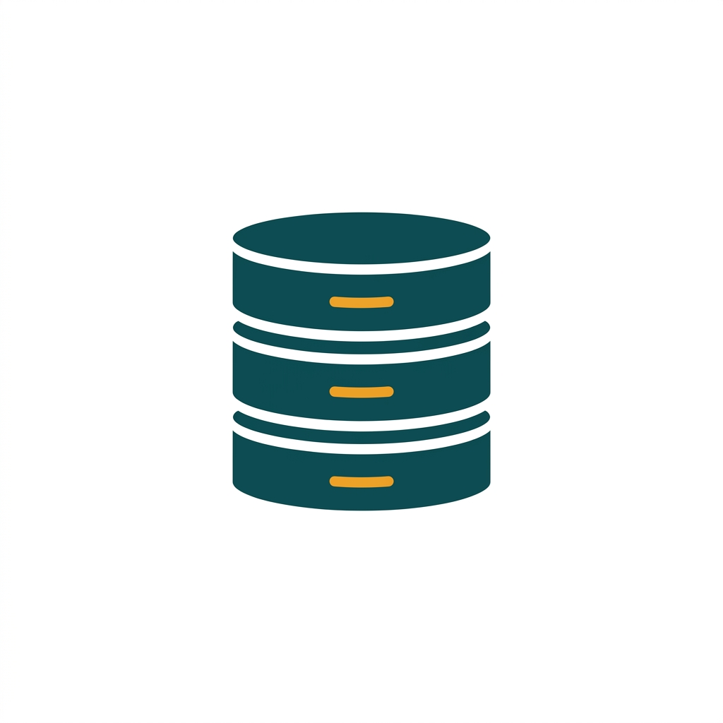 three stacked database cylinder symbols representing data storage and management