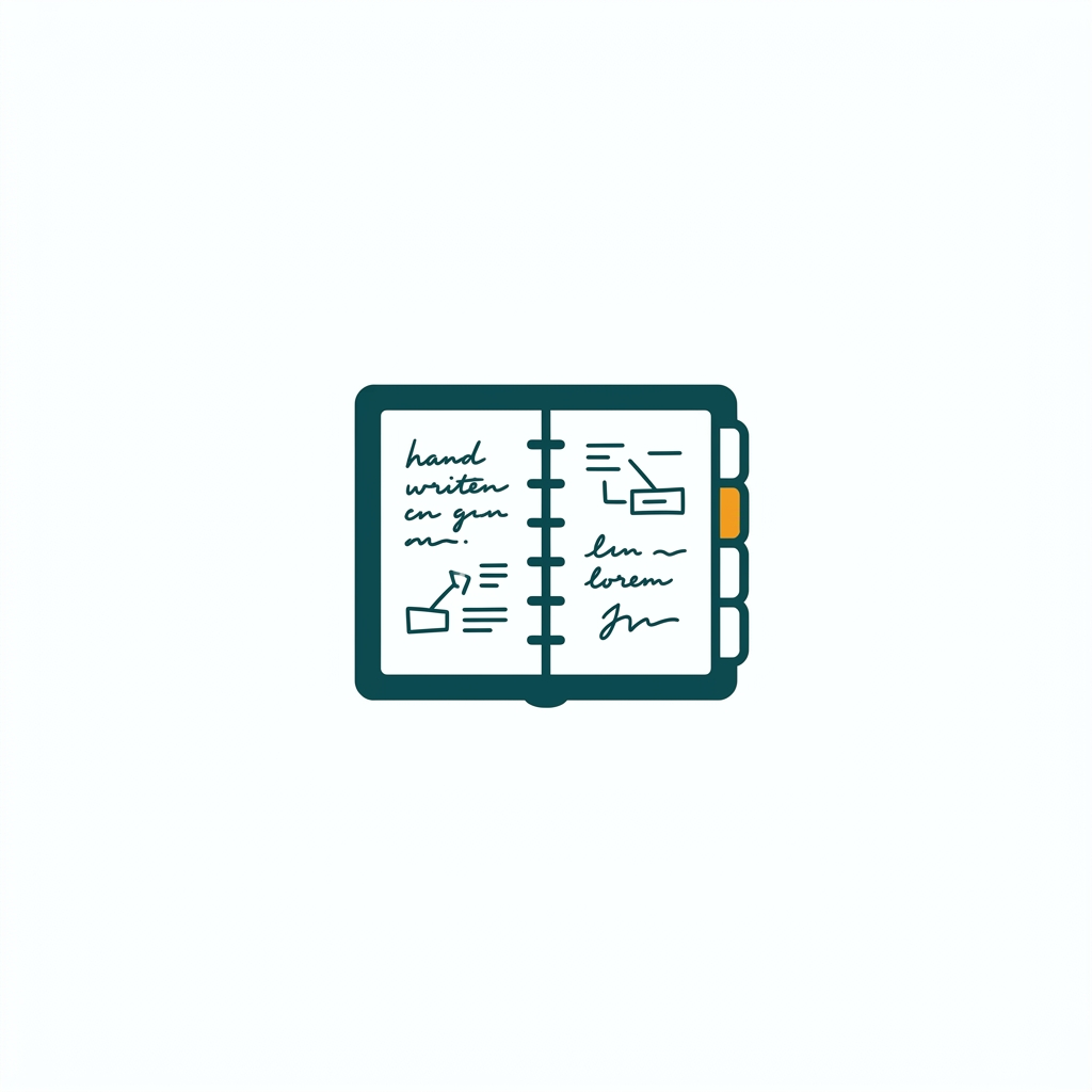 an open digital notebook with section tabs and handwritten notes