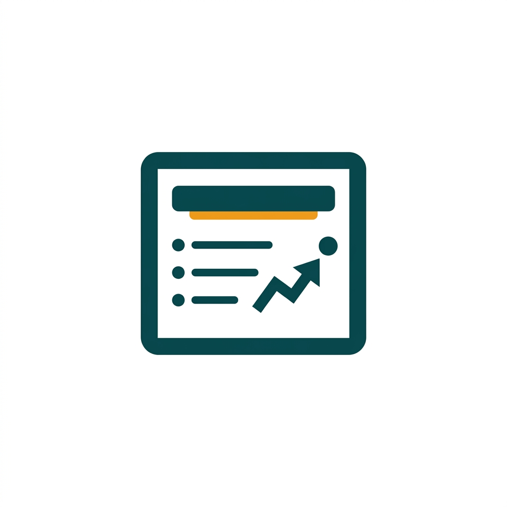 a presentation slide with a bold title, bullet points, and a simple graphic element