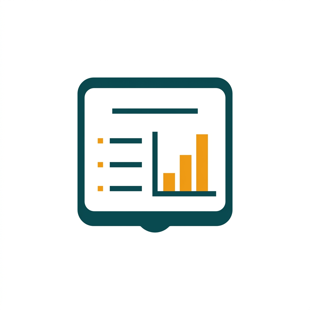 a presentation slide with a title, bullet points, and a simple bar chart