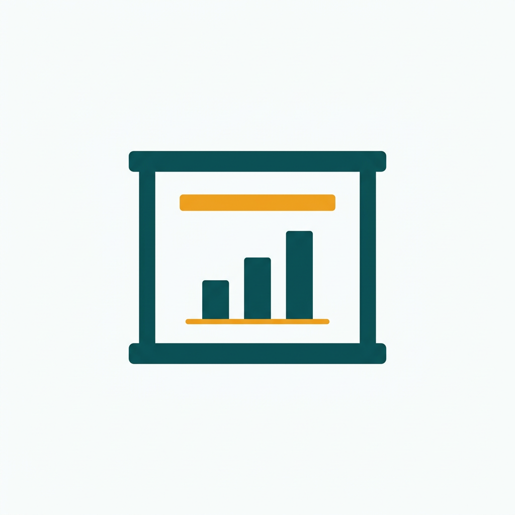 a presentation slide with a title and a simple bar chart graphic