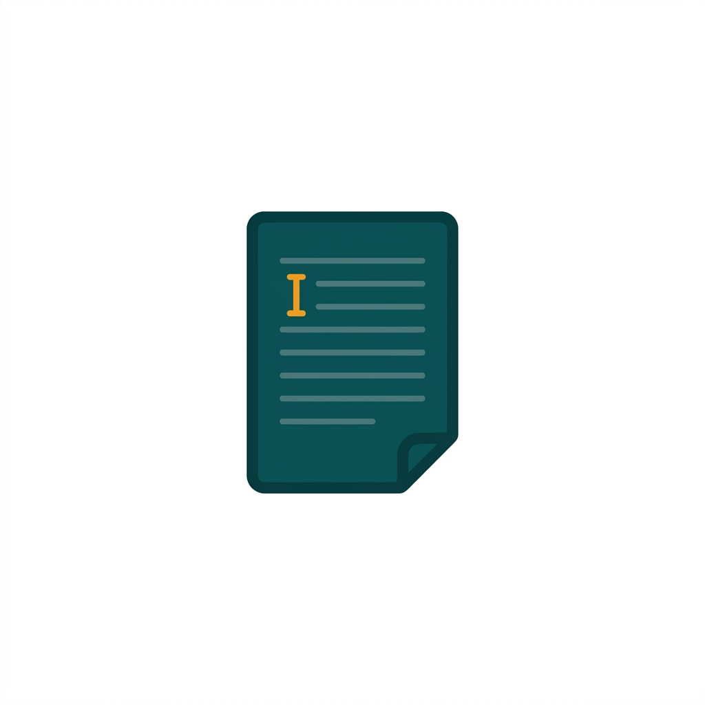 a single open word processor document page with cursor and lines of text