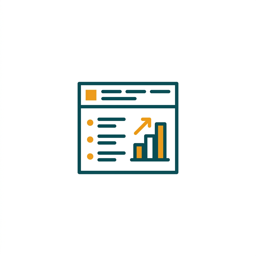 a presentation slide with a title, bullet points, and a simple vector graphic icon